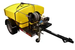 Trailer & skid mounted cold water pressure washer