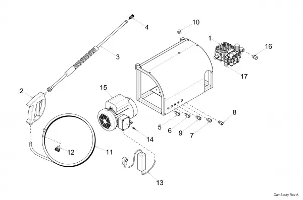 Cam Spray 1502WM/SSA Professional 1500 PSI Electric - Warm Water Wall Mount  Pressure Washer w/ Auto Stop Start