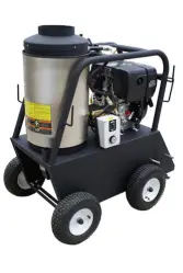 Diesel powered hot water pressure washer, diesel-heated
