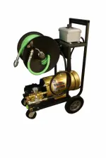 Narrow electric jetter developed for inside a pork production facility for drain maintenance