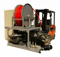 Large electric sewer jetter for hospital sewer line cleaning